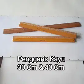 Penggaris Kayu Lurus – 30 cm & 40 cm