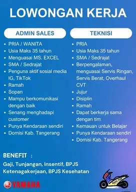 Admin Sales & Teknisi