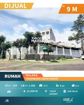 Dijual Rumah dan Ruang Usaha Hook Luas di Graha Dewata Malang