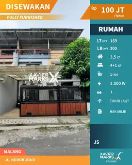 Disewakan Rumah Siap Huni Furnish Full di Borobudur Lowokwaru Malang