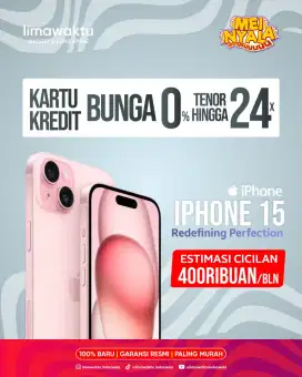 Promo kredit murah iphone 15 bisa free 2X cicilan tanpa dp