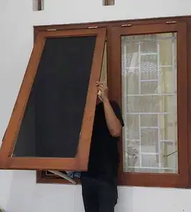 Dekorasi sticker kaca film perumahan gedung bangunan etalase stiker
