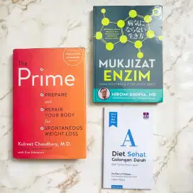 PRELOVED SET 3 BUKU - THE PRIME, MUKJIZAT ENZIM, DIET GOLONGAN DARAH