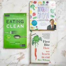 PRELOVED SET 3 BUKU - EATING CLEAN,REVOLUSI MAKAN,HOW WE LEARN TO EAT