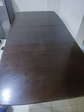 Meja makan jati asli panjang & 6 kursi (bisa dipanjangin utk prasmanan