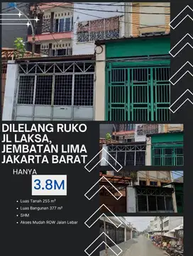 Di Lelang Ruko , JL Laksa, Jembatan Lima, Jakarta Barat
