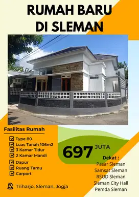 Rumah Di Jogja Sleman dekat Pasar Sleman RSUD Sleman Sleman City Hall