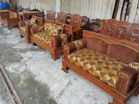 Kursi tamu minimalis kayu jati model sofa kayu