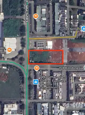 Disewakan kavling komersial luas 3.600m2 di Alam Sutera Tangerang
