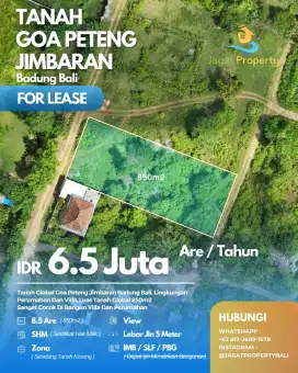 Disewakan Tanah Berlokasi Jimbaran,Jl Goa Petang, Kuta Selatan, Bali