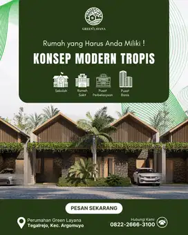 Rumah Dijual di Salatiga Konsep Modern Tropis Strategis ke Pusat Kota