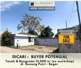 Dijual Tanah & Bangunan Ex Perusahaan Konstruksi di Gunung Putri