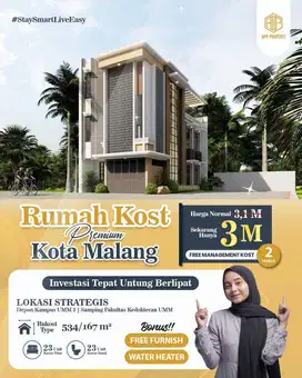 RUMAH KOS EKSLUSIVE 23 KAMAR KOTA MALANG DEPAN UMM