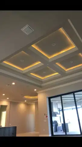 plafon gypsum plafon pvc kusen aluminium partisi sekat ruang pintu