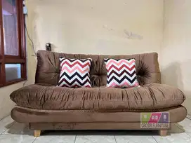 PROMO TERMURAH!!! Sofa Bed Full Dacron Empuk 2 in 1 Bahan Bludru Halus