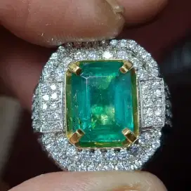 Zamrud Emerald Zambia Silver Microsetting