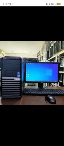 KOMPUTER ACER VERIZON I3 FULL SET LENGKAP CPU MONITOR KEYBOARD MOUSE
