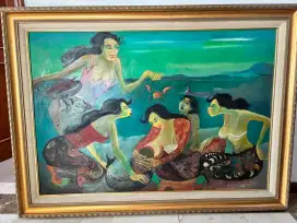 Lukisan dengan style HENDRA GUNAWAN “Fish seller”