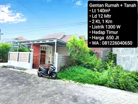 Jual Rumah Plus Tanah Area Gentan, Dekat Laweyan, Purwosari, Solo Baru
