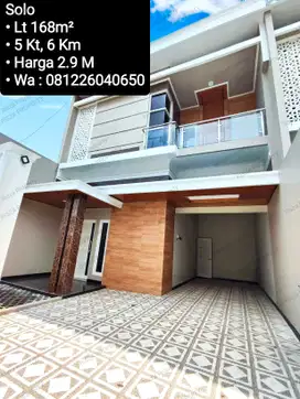 Jual Rumah 2 Lantai Area Solo Kota, Dekat Solo Grand Mall, Sriwedari