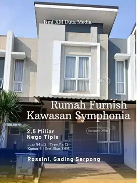 Rumah terawat di Symphonia Gading Serpong 7x12 Rossini bisa KPR
