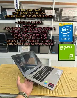 LAPTOP ASUS NVIDIA GEGORCE INTEL CORE i5
GAMING DESIGN EDITING((NEGO))