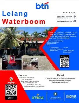 ASET BTN JOGJA. WATERBOOM, RESTO, KARAOKE, RESORT DI BANJARNEGARA