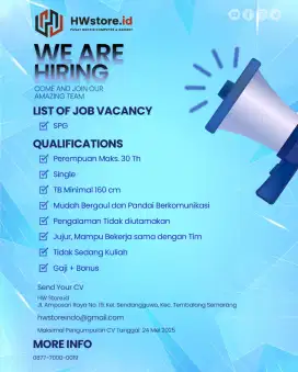 Lowongan SPG Toko Komputer dan Gadjet