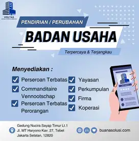 PEMBUATAN BADAN USAHA CV / PERSEROAN PERORANGAN PLUS VIRTUAL OFFICE