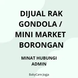 Jual BORONGAN Rak Minimarket kondisi bagus terawat bekas toko babyshop