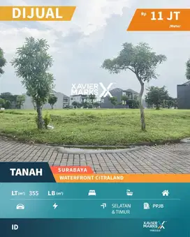 Tanah Kavling 2 Jejer Hook Di Waterfront Citraland Surabaya (OLX657)