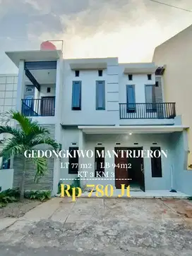 Rumah 2 lantai mantrijeron kodya dekat pasar Pasty dan alun alun kidul