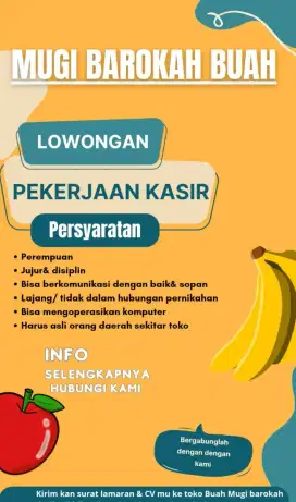 Loker kasir barokah buah