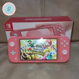 Nintendo Switch Lite Coral Pink Dualboot 128gb banyak game gratis