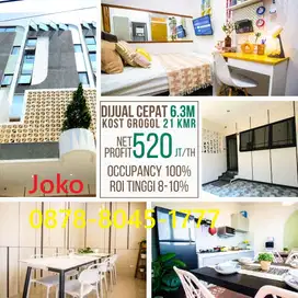 Rumah Kost Grogol 21 Kamar TERISI PENUH Roi 8-10%, Jakarta Barat