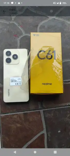 Di jual hp baru merk realme C61 ram 8/128 fulset ,mulus no minus