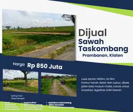 TANAH SAWAH TASKOMBANG DEKAT PABRIK HANSOL