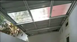 Kanopi dapur atap kombinasi transparan