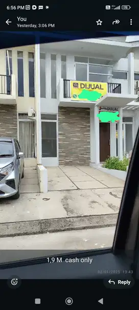 Dijual Rumah Royal Palm Cengkareng 2 lt 6 x 15 m2 ada 2 kt 2 km nego!