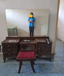 Meja Rias Jati lawasan kuno ukir antik