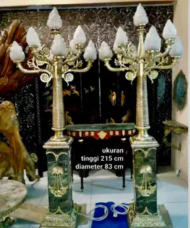 sepasang lampu standing marmer davinci