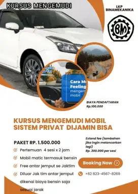 Kursus Stir Mengemudi Mobil Private Antar Jemput