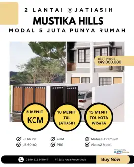 Rumah murah 2 lantai cuma 600jt-an GRATIS SMUA Biaya