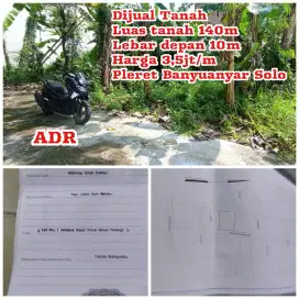 Dijual Tanah Banyuanyar Solo
