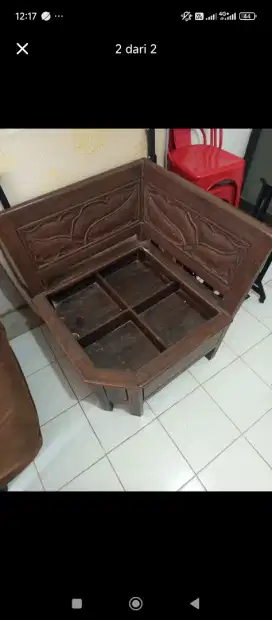 Meja sudut Kursi jati