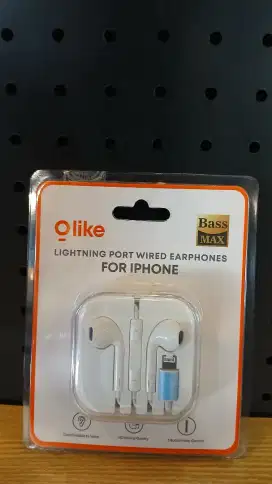 OLIKE HEADSET E12 IPHONE LIGHTNING HANDSFREE WIRED EARPHONE MIC