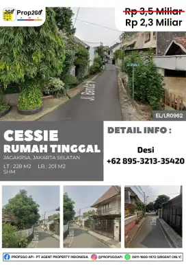 CESSIE NRUMAH TINGGAL JAGAKARSA, JAKARTA SELATAN