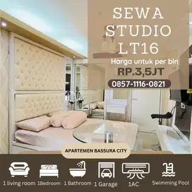 Sewa studio full furnished lt 16 /bln apartemen bassura city