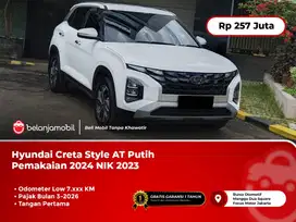 [ LOW KM 7RB ] Hyundai Creta Style AT Putih Pemakaian 2024 NIK 2023