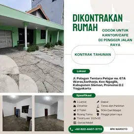 Di kontrakan rumah di pinggir jalan raya huni